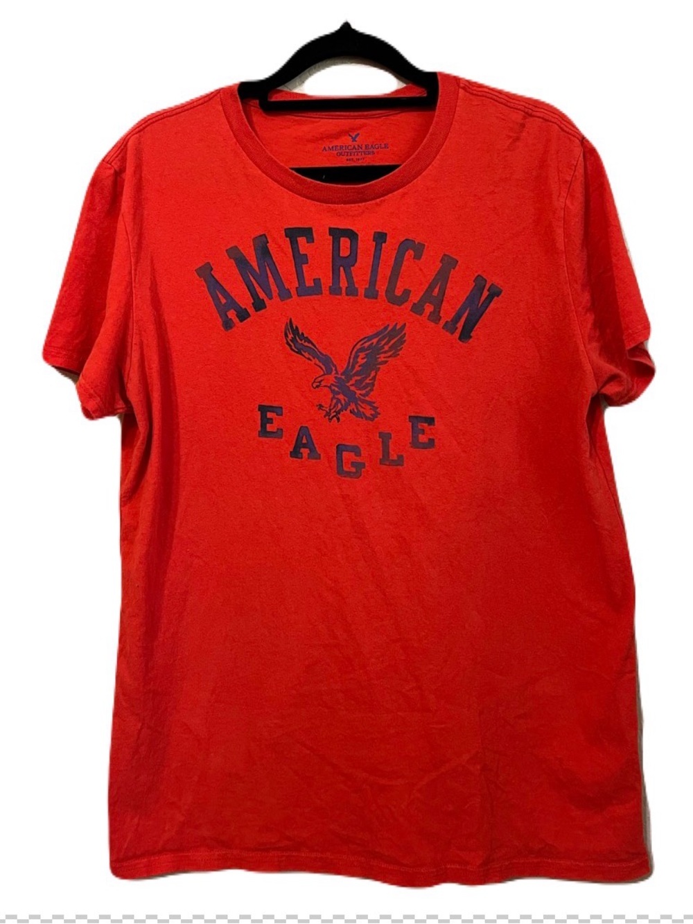 EUC American Eagle graphic tee circa 2014 size medium red with blue lettering